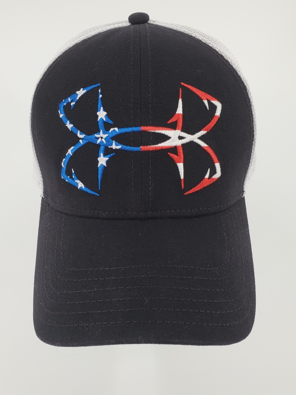 Under Armour Hat Cap Snap Back Men's One Size USA Flag Trucker Fishing Sports